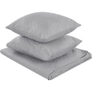 Sada embosovanej prikrývky na posteľ s vankúšom 160×220 cm sivá ALAMUT, 313406