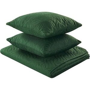 Sada embosovanej prikrývky na posteľ s vankúšom 160 × 220 cm zelená BABAK, 313583