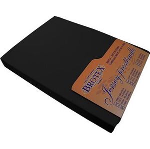 Brotex Jersey plachta na posteľ čierna, 90 × 200 cm, jednolôžko