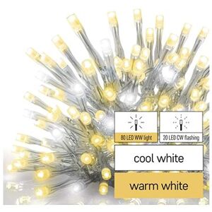 EMOS Štandard LED spojovacia reťaz blikajúca – cencúle, 2,5 m, vonkajšia, teplá/studená biela