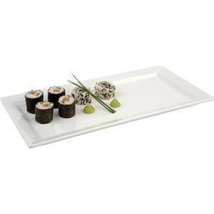 APS Servírovacia tácka sushi obdĺžnik melamín 35,5 × 18 cm biela