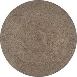 Ručne vyrobený koberec z juty okrúhly 120 cm sivý