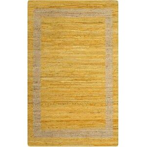 Ručne vyrábaný koberec juta žltý 80 × 160 cm