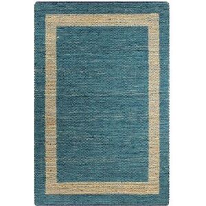 Ručne vyrábaný koberec juta modrý 80 × 160 cm