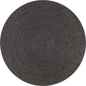 Ručne vyrobený koberec z juty okrúhly 90 cm tmavo sivý