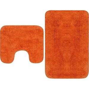 Sada kúpeľňových predložiek 2 kusy textilná oranžová