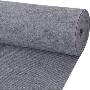 Výstavný koberec vrúbkovaný 1,6 × 10 m sivý
