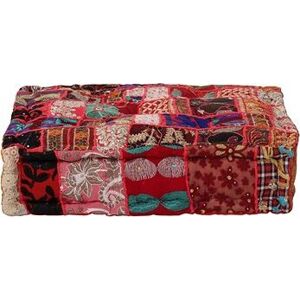 Sedacia poduška patchwork štvorec ručne vyrobená 50 × 50 × 12 cm červená