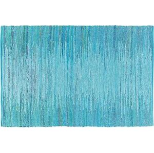 Modrý tkaný bavlnený koberec 140 × 200 cm MERSIN, 57564