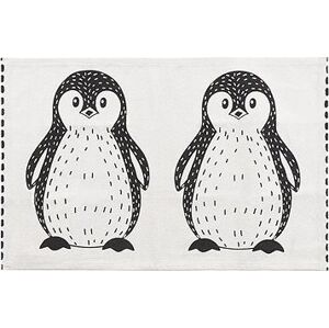 Detský koberec s potlačou tučniakov 60 × 90 cm čierno-biely HAJDARABAD, 249961