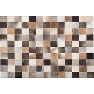 Hnedý kožený patchwork koberec 160 × 230 cm SOKE, 73751