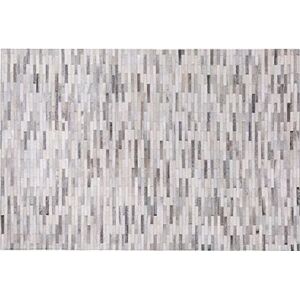Sivý kožený koberec 140 × 200 cm AHILLI, 73795