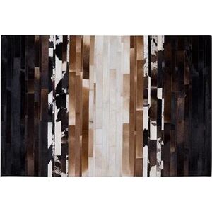 Čierno-béžový kožený koberec 160 × 230 cm DALYAN, 74964