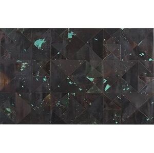 Koberec kožený hnědý/tyrkysový 140 x 200 cm ATALAN, 125552
