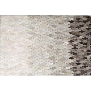 Sivo-biely kožený koberec MALDAN 140 × 200 cm, 160585