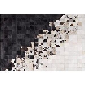 Kožený koberec čierno-biely 140 × 200 cm KEMAH, 160597