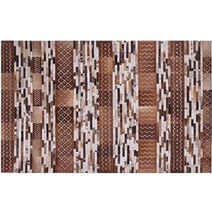 Hnedý kožený koberec 140 × 200 cm HEREKLI, 202893