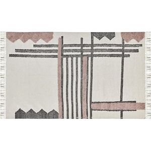 Bavlnený koberec 140 × 200 cm béžový/čierny MURADIYE, 303260