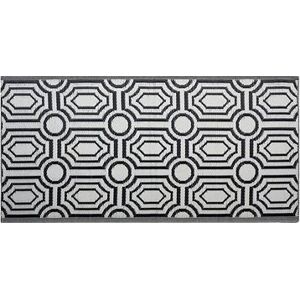Obojstranný vonkajší koberec, čierny, 90 × 180 cm, BIDAR, 120928