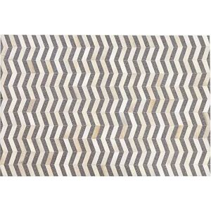 Kožený koberec v sivej a béžovej farbe 160 × 230 cm BAGGOZE, 238012