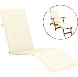 Poduška na polohovaciu stoličku krémová (75 + 105) × 50 × 4 cm