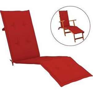 Poduška na polohovaciu stoličku červená (75 + 105) × 50 × 4 cm
