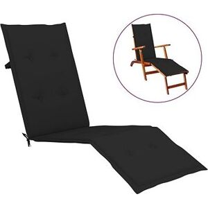 Poduška na polohovaciu stoličku čierna (75 + 105) × 50 × 4 cm