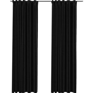 SHUMEE Zatemňovacie závesy s háčikmi vzhľad ľanu, 2 ks, 140 × 225 cm, antracitové