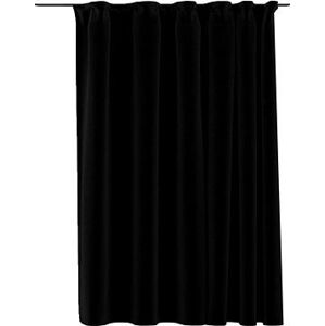 SHUMEE Zatemňovacie závesy s háčikmi vzhľad ľanu, 290 × 245 cm, čierne