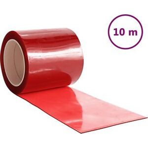 SHUMEE Záves do dverí 200 mm × 1,6 mm 10 m PVC, červený