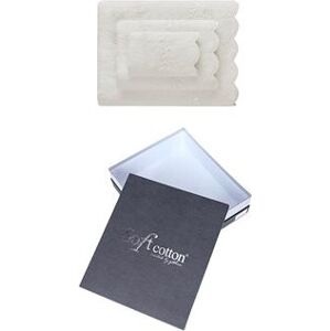 Soft Cotton – Darčekové balenie uterákov a osušky Silvia, 3 ks, smotanová