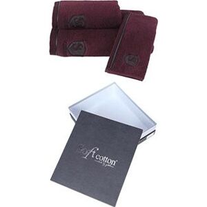 Soft Cotton – Darčekové balenie uterákov a osušky Luxury, 3 ks, bordová