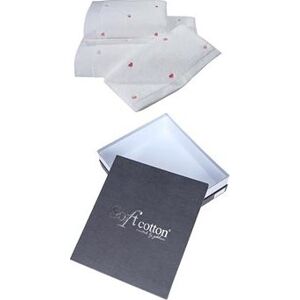 Soft Cotton – Darčekové balenie uterákov a osušky Micro Love, 3 ks, bielo-ružové srdiečka